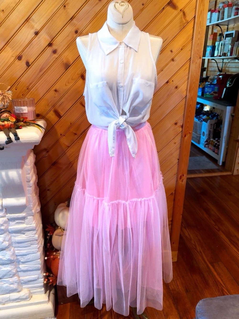 Sugar Thrillz Dolls Kill Pink Tulle Tiered Maxi Skirt NWT Medium